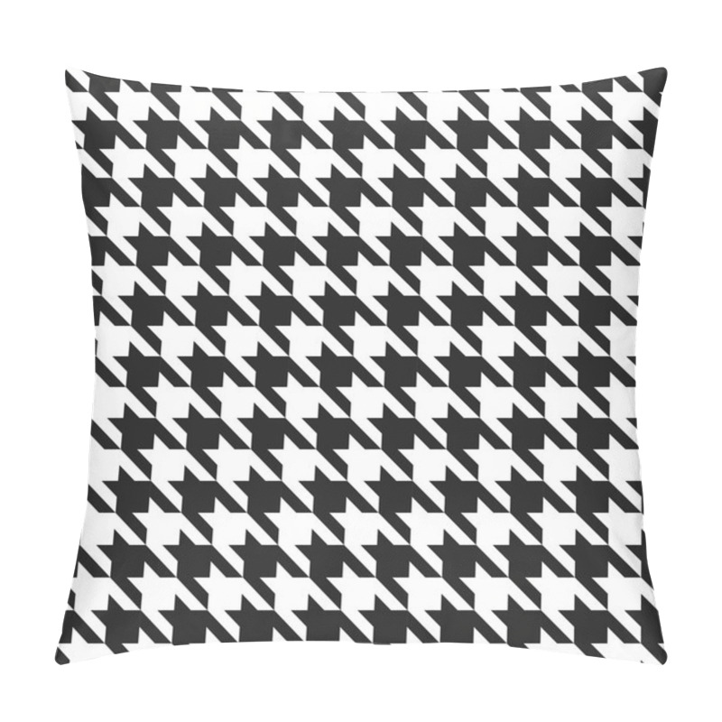 Personality  Seamless Black And White Houndstooth Vector Pattern. Pillow Covers