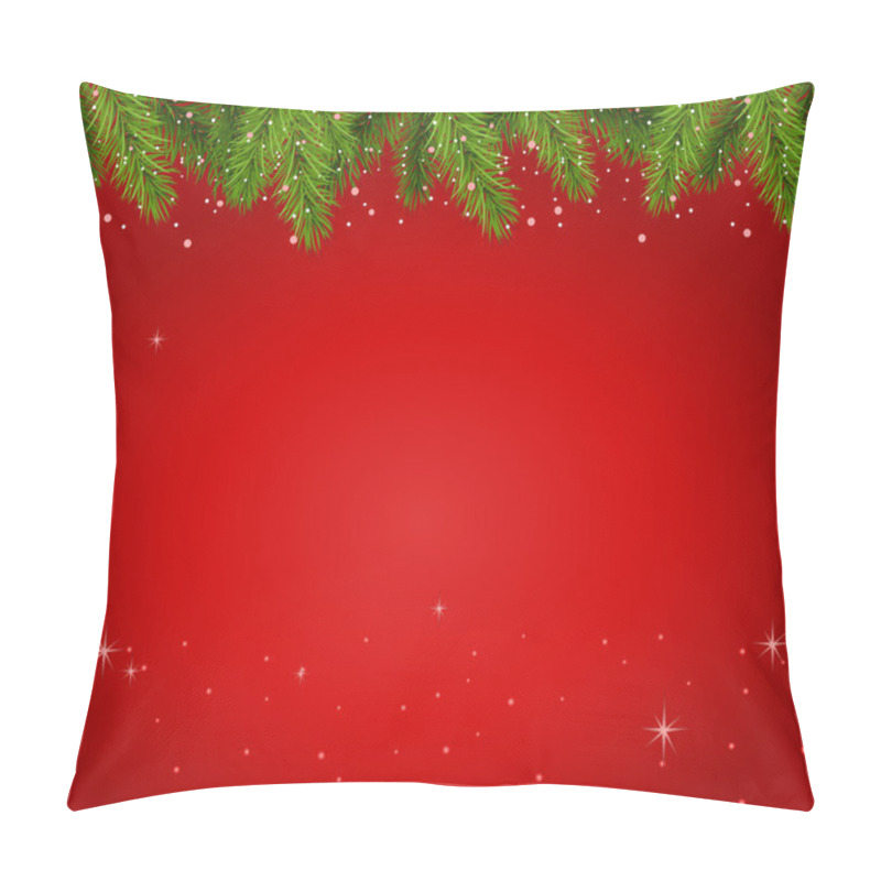 Personality  Christmas Red Background With Branches Pillow Covers