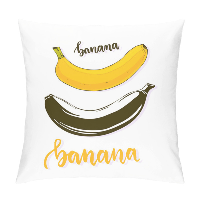 Personality  Banana Isolated Vector.  Pillow Covers