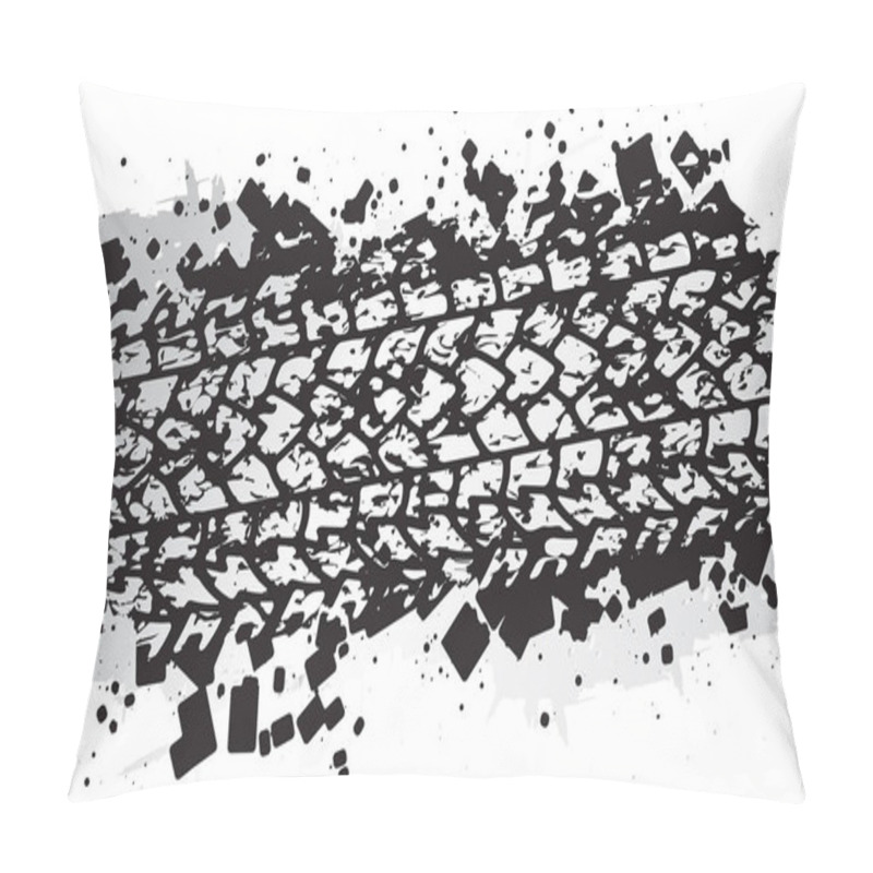 Personality  Vector Illustration Design Of Trail, Trace Of The Tyre In Grunge Style Pillow Covers