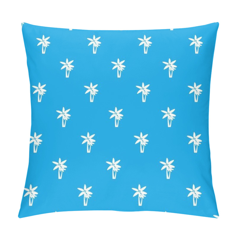 Personality  Two Palm Trees Pattern Seamless Blue Pillow Covers