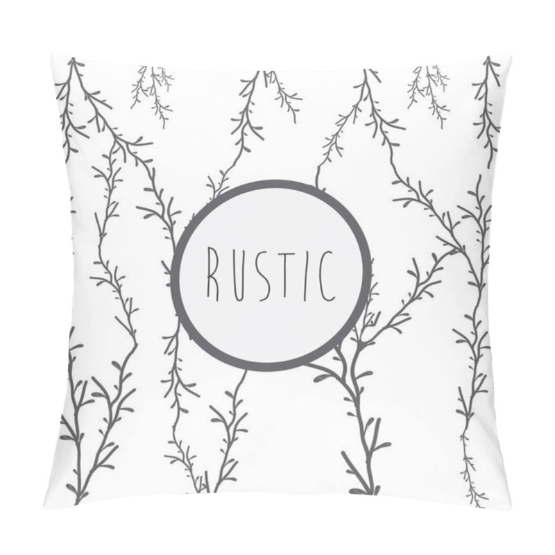 Personality  Rustic Wreath Hand Drawn Icon Vector Illustration Graphic Design Pillow Covers