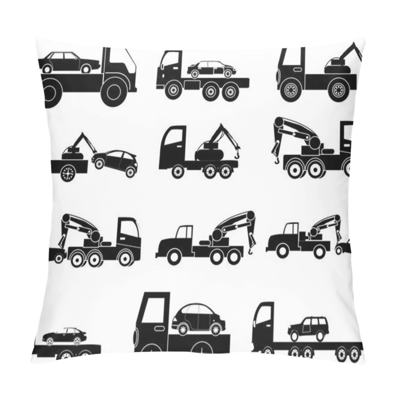 Personality  Tow Vehicles Icons Set Pillow Covers