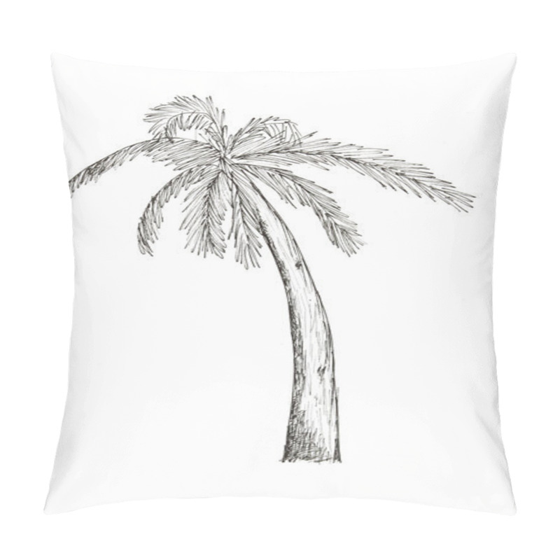 Personality  Pencil Drawing Palm Trees Pillow Covers