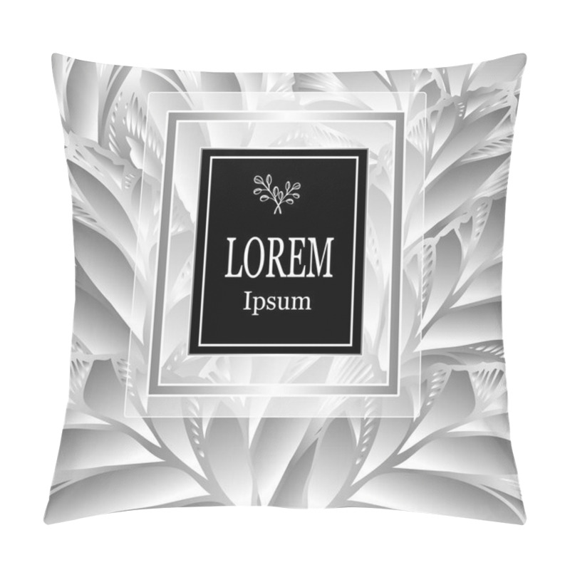 Personality  Template For Package Or Flyer From Luxury Background Made By Foil Leaves In Silver Colors For Cosmetic Or Perfume Or For Package Of Tea Or For Alcohol Label Or For Advertising Jewelry  Pillow Covers