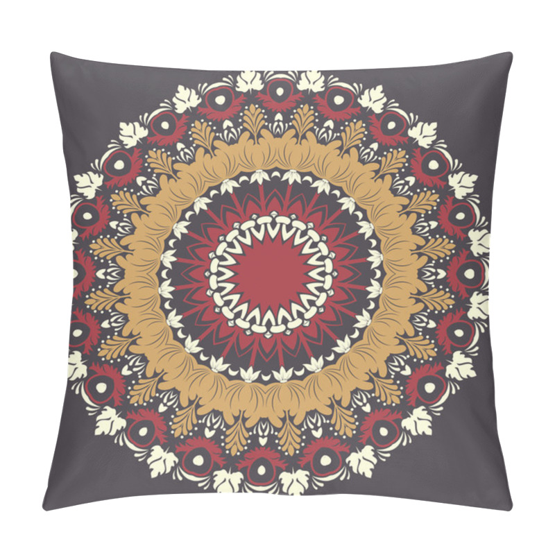 Personality  Vector Ornamental Round Lace With Damask Pillow Covers