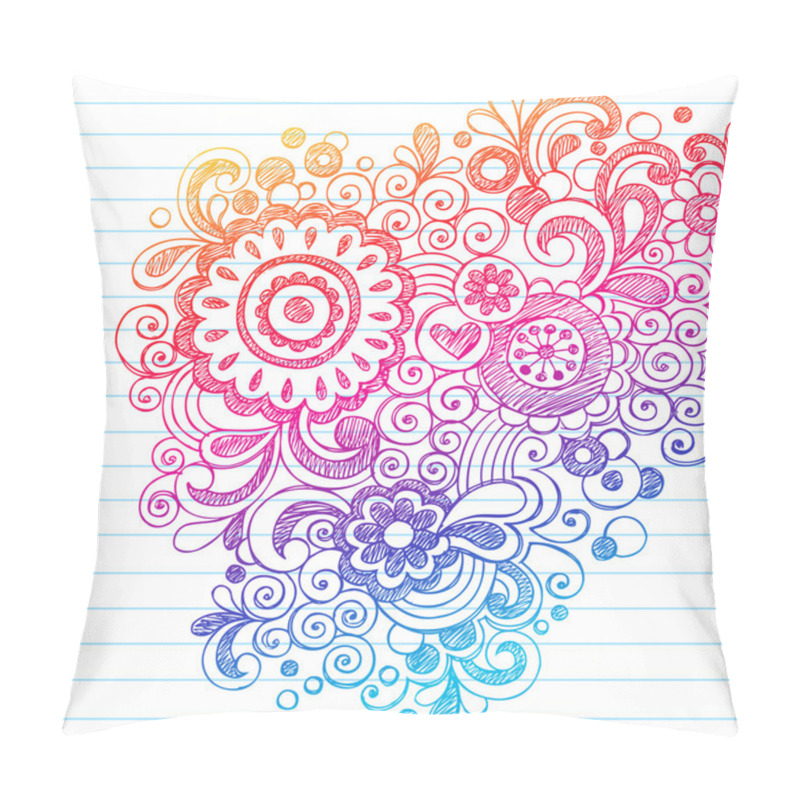 Personality  Flowers Sketchy Doodles Back To School Vector Illustration Pillow Covers