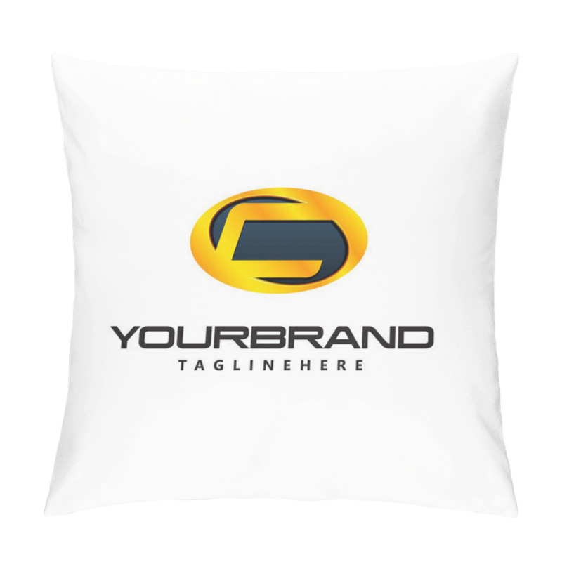 Personality  Golden Letter C Logo Curved Oval Shape. Auto Guard Badge Auto Logo Pillow Covers