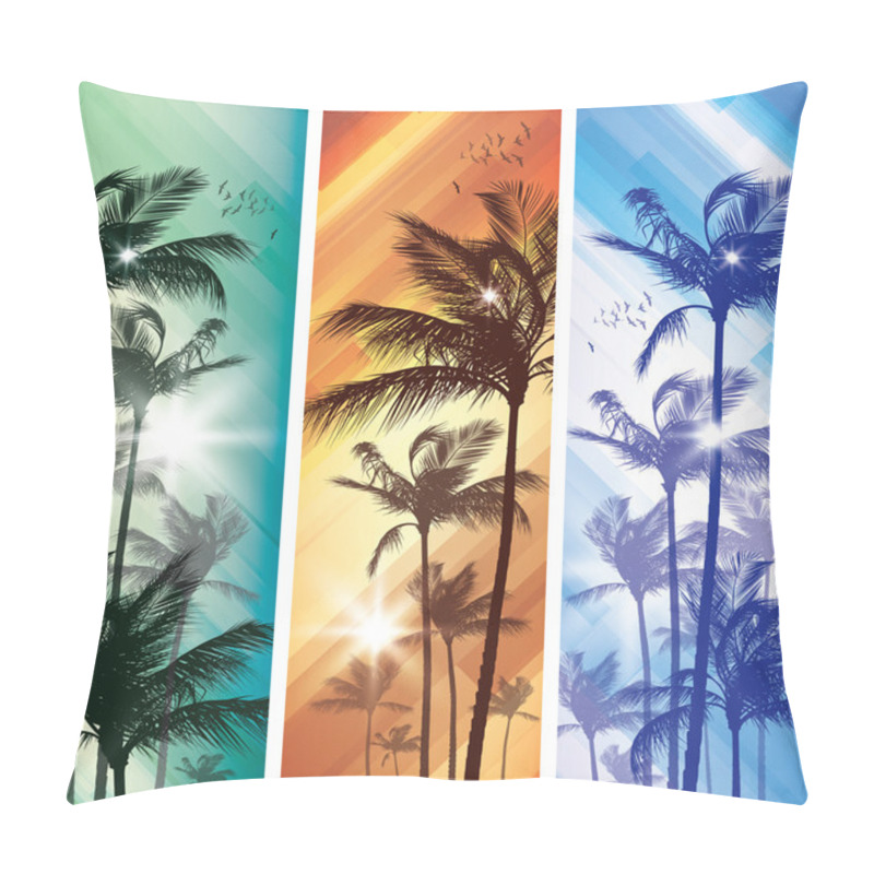 Personality  Palm Trees At Sunset Pillow Covers