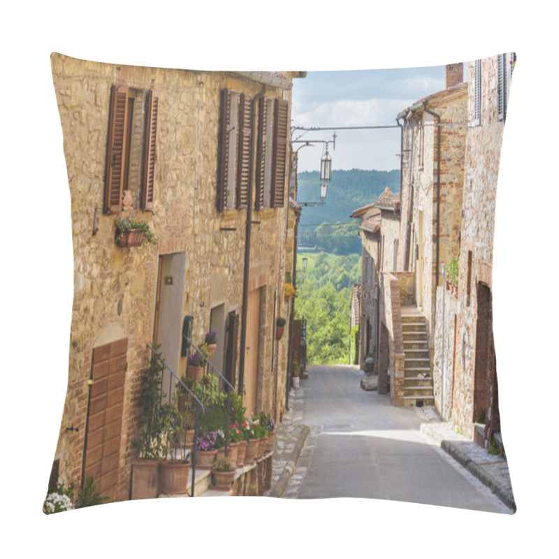 Personality  Summer Streets In The Medieval Tuscan Town. Pillow Covers