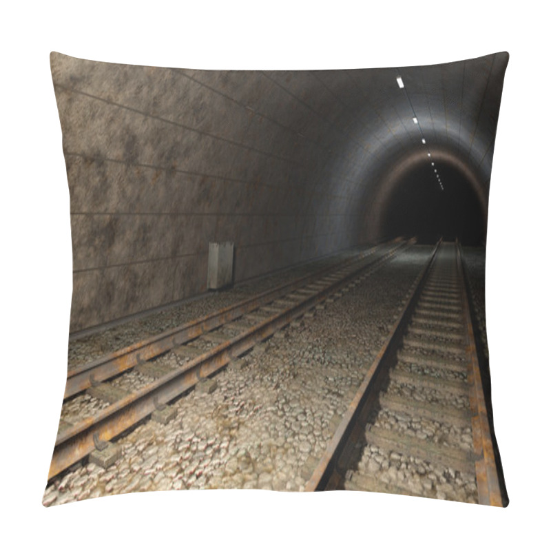 Personality  Old Rail Train Tunnel With Double Track. Pillow Covers