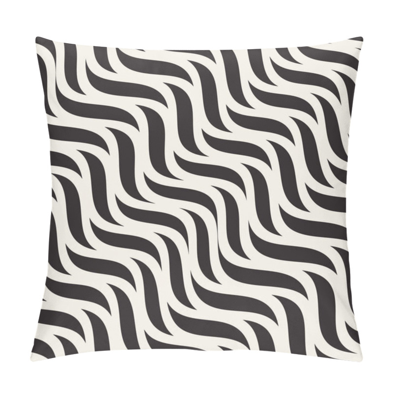 Personality  Vector Seamless Diagonal Wavy Zigzag Lines Pattern Pillow Covers