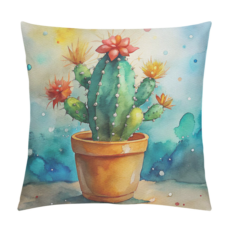 Personality  A Festive Christmas Cactus In A Rustic Pot Features Vibrant Red Blooms And Natural Details, Capturing The Essence Of Seasonal Charm And Decor. Pillow Covers