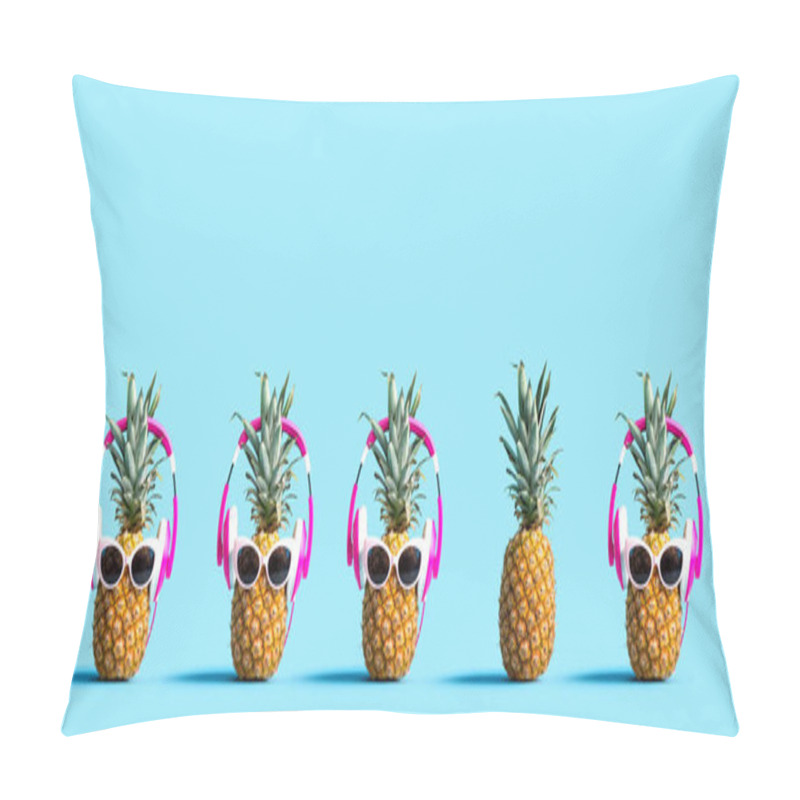 Personality  One Out Unique Pineapple Wearing Headphones Pillow Covers