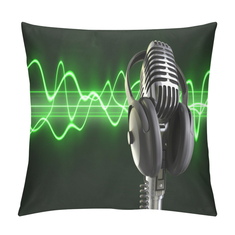 Personality  Audio Waves & Microphone Pillow Covers