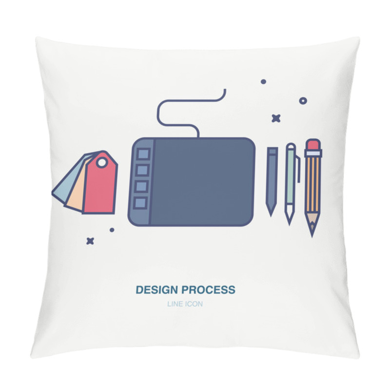 Personality  Banner In Flat Line Design Pillow Covers