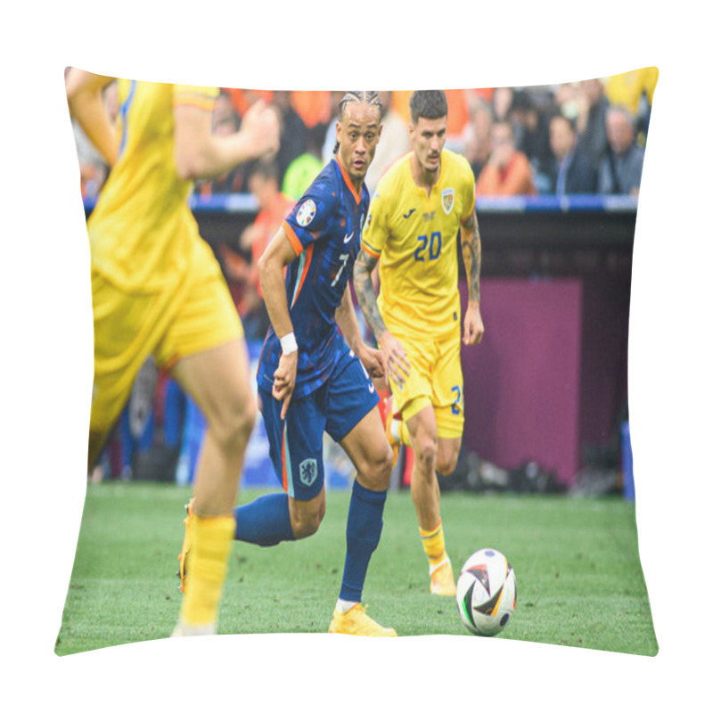 Personality  MUNICH, GERMANY - 2 JULY, 2024: Xavi Simons, The Football Match Of EURO 2024 Romania Vs. Netherlands At Alianz Aren Pillow Covers