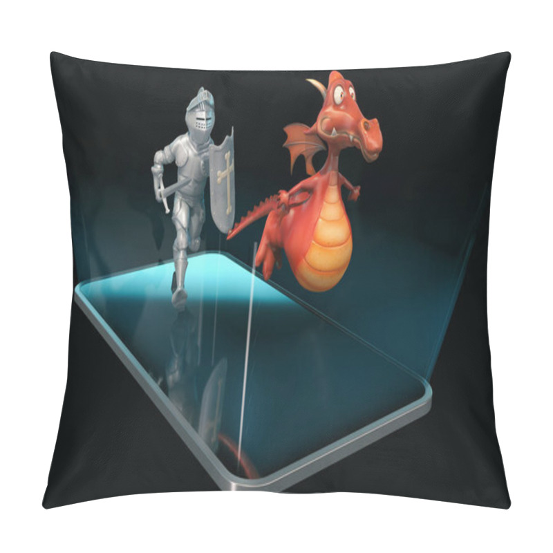 Personality  Knight And Dragon - 3D Illustration Pillow Covers