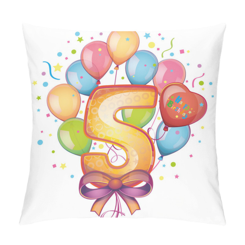 Personality  Balloons On The Fifth Birthday Pillow Covers