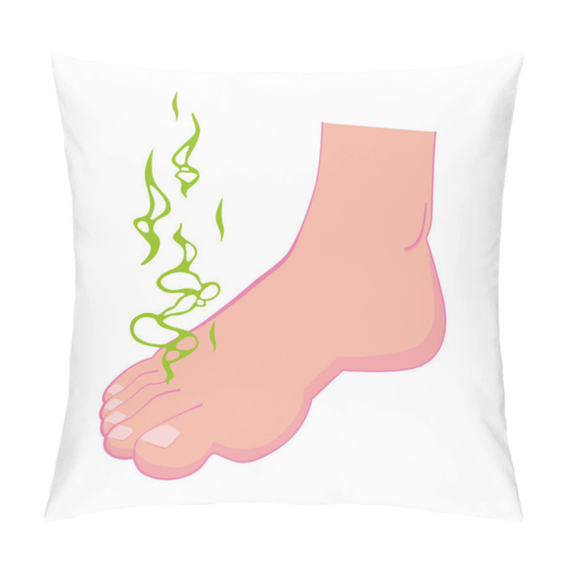 Personality  Stinky Feet. Bad Smelling Feet. Vector Illustration. Pillow Covers