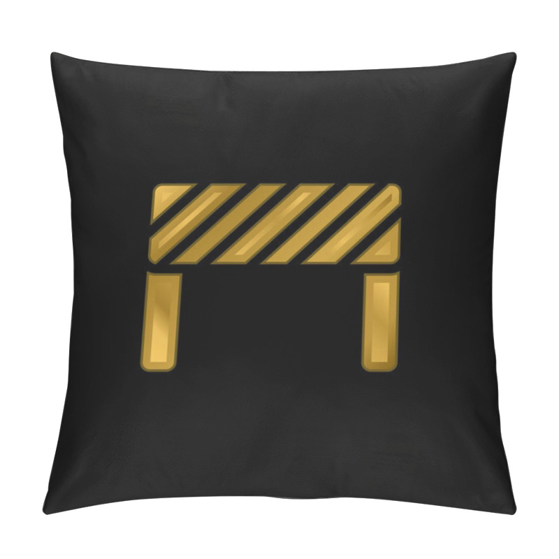 Personality  Barrier Gold Plated Metalic Icon Or Logo Vector Pillow Covers