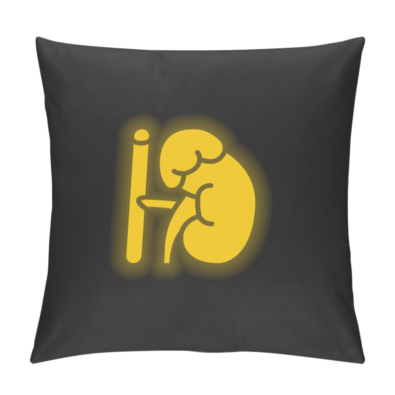 Personality  Adrenal Gland Yellow Glowing Neon Icon Pillow Covers