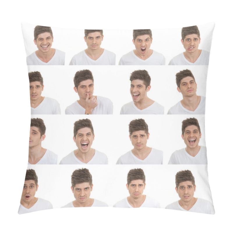 Personality  Set Of Male Facial Expressions Pillow Covers