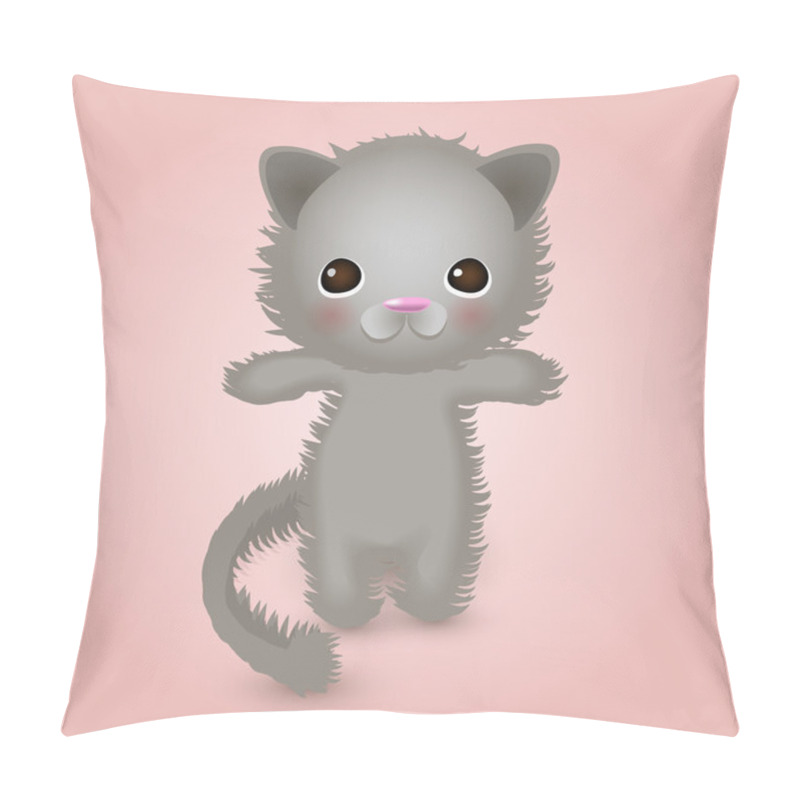 Personality  Cute Kitty. Vector Illustration.  Pillow Covers