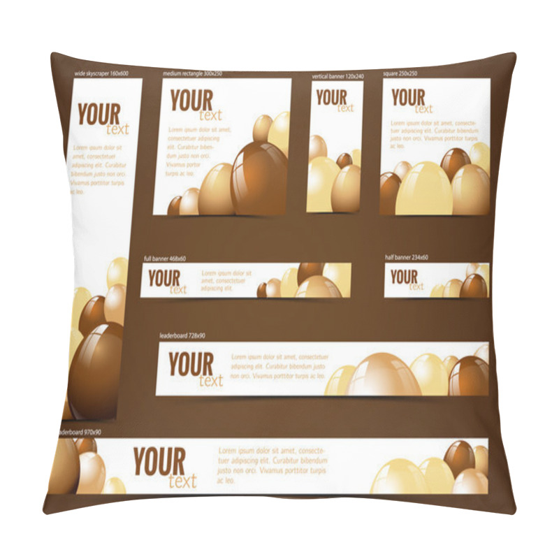 Personality  Set Of  Web Banners With Chocolate Motive Pillow Covers