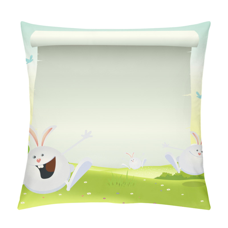 Personality  Spring Easter Bunnies Background Pillow Covers