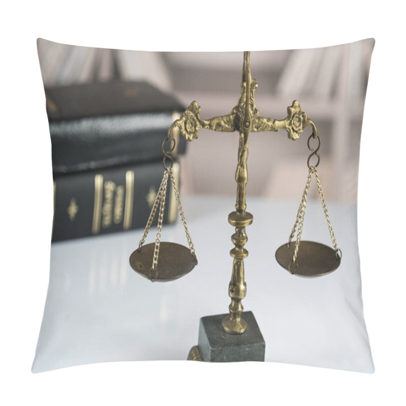 Personality   Lawyers Office Room With The Scales Of Justice Pillow Covers