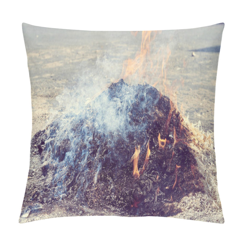 Personality  Burning Trash Heap, Wood Sawdust Pillow Covers