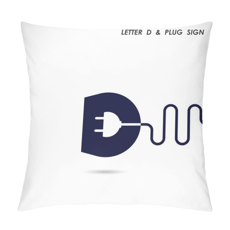 Personality  Creative Letter D Icon Abstract Logo Design Vector Template With Pillow Covers