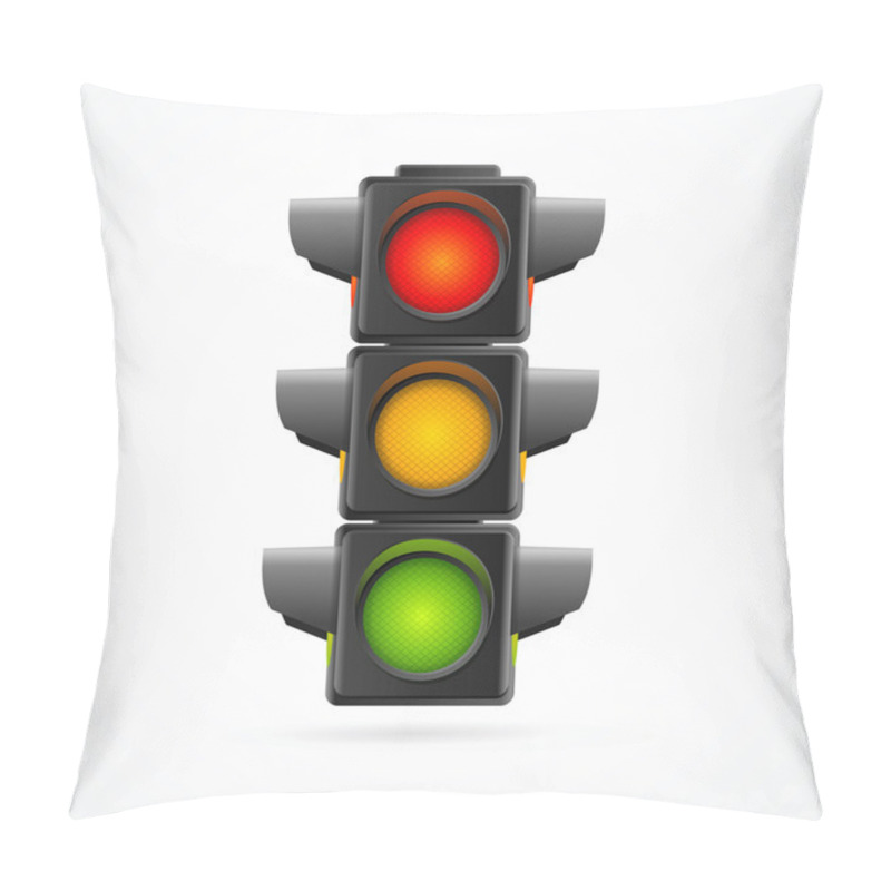 Personality  Traffic Lights Realistic. Vector Pillow Covers