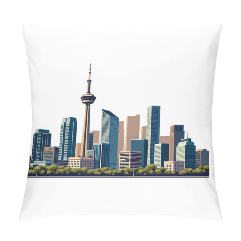 Personality  Urban City Skyline Modern Cityscape Vector Illustration Pillow Covers