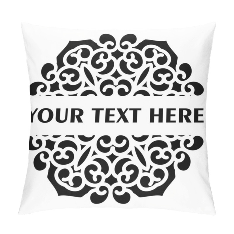 Personality  Vector Simple Black Split Monogram Mandala With Abstract Elements, Isolated On White Background. Oriental Ethnic Ornament Black Mandala. Vector Design Pattern Element. Simple Floral Pattern Element. Pillow Covers