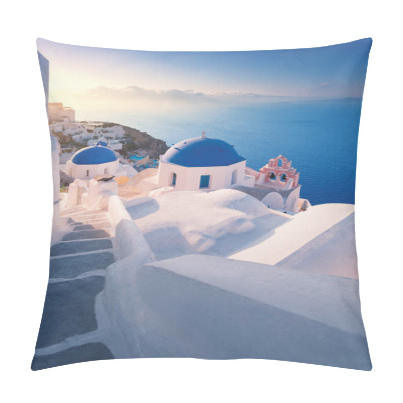 Personality  Amazing Sunrise View With White Houses In Oia Village On Santorini Island In Greece. Pillow Covers