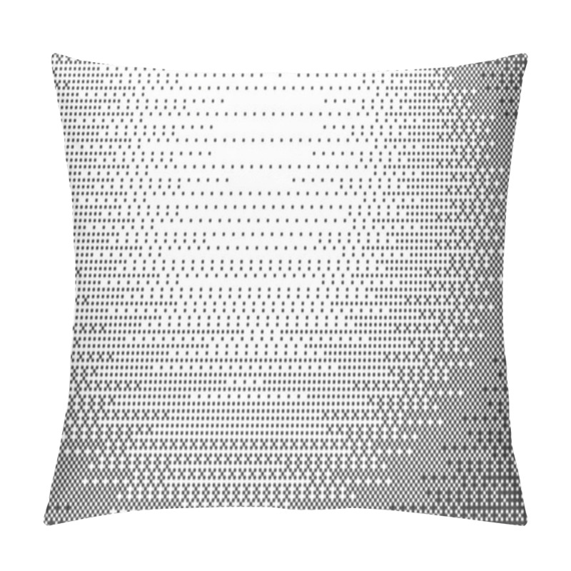 Personality  Bitmap Pattern Background With Pixel. Gradient Dotted Halftone Video Dither Effect. Grunge Vintage Wallpaper. Vector Retro Game Glitch Abstract Noise. Pillow Covers