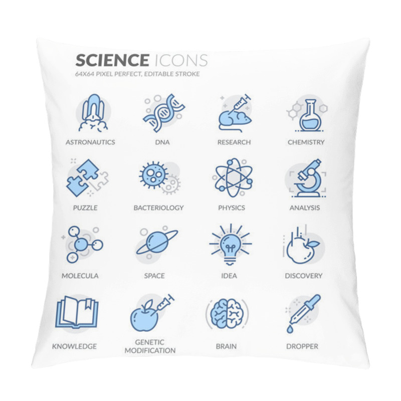 Personality  Line Science Icons Pillow Covers