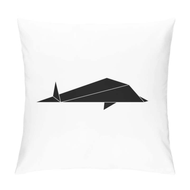 Personality  Shark Shape Inspired By Origami Form, Can Use For Logo, Pictogram, Animal Figure, Website, Apps, Or Graphic Design Element. Vector Illustration Pillow Covers