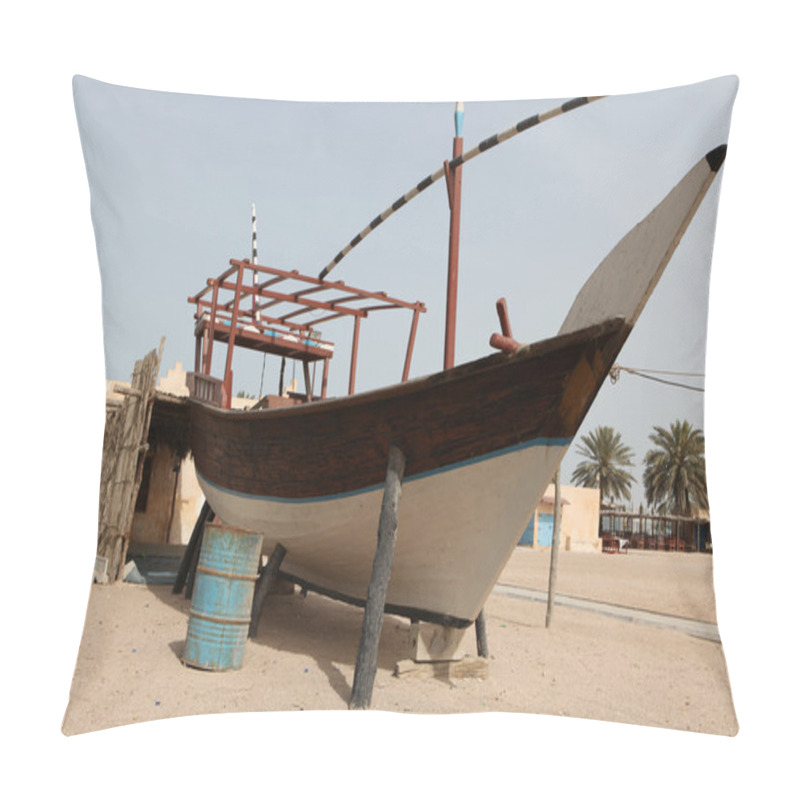 Personality  An Old Dhow Under Repair Pillow Covers