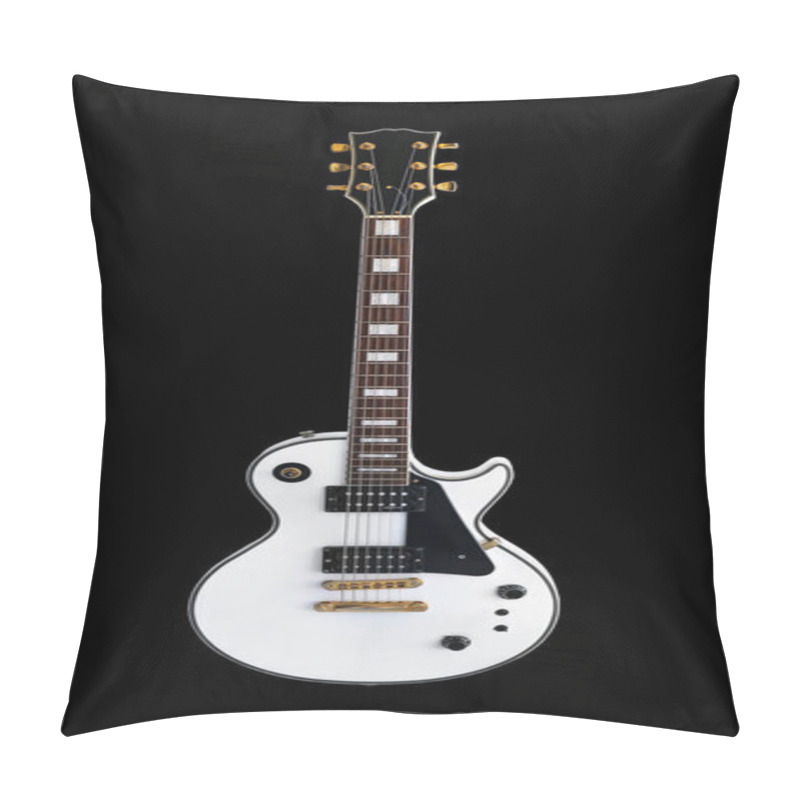 Personality  Electric Guitar The Classic Shape Les Paul On White Background. Pillow Covers