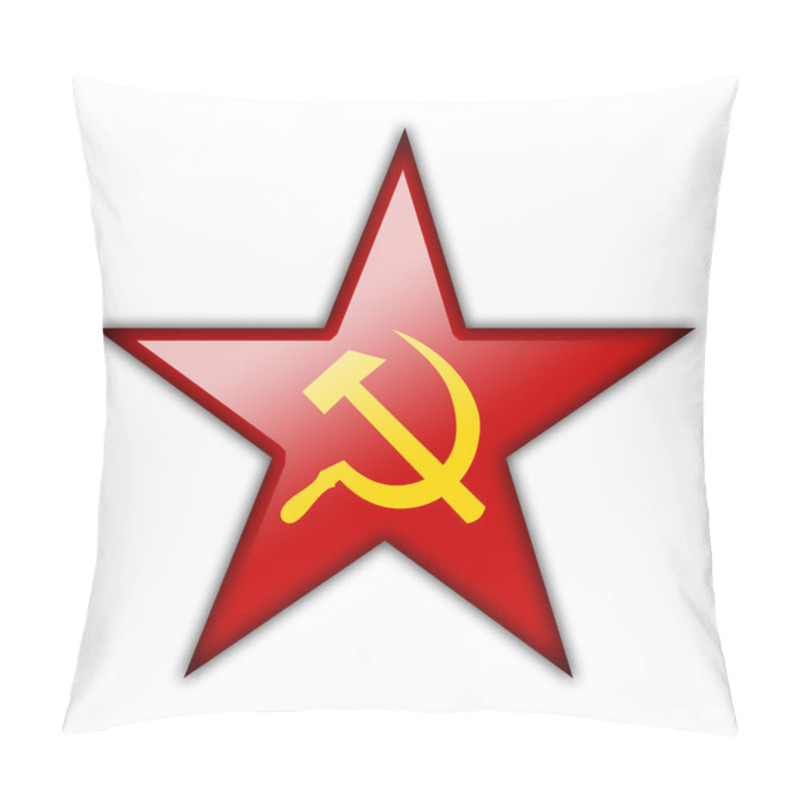 Personality  Glossy Icon In The Shape Of The Red Star Pillow Covers