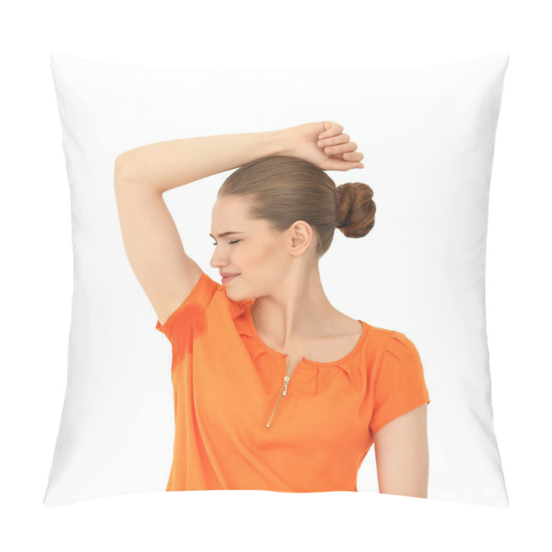 Personality  Young Woman With Wet Spot On Clothes Pillow Covers