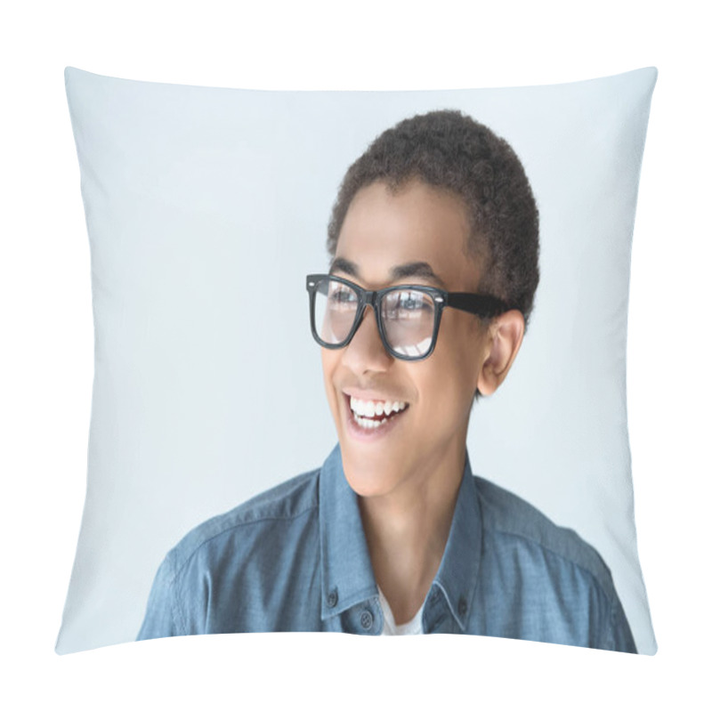 Personality  African American Teenage Boy In Eyeglasses Pillow Covers