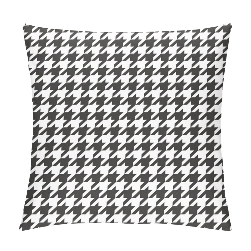 Personality  Houndstooth Vector Seamless Black And White Pattern. Traditional Scottish Plaid Fabric With Gradient For Website Background Or Desktop Wallpaper. Pillow Covers