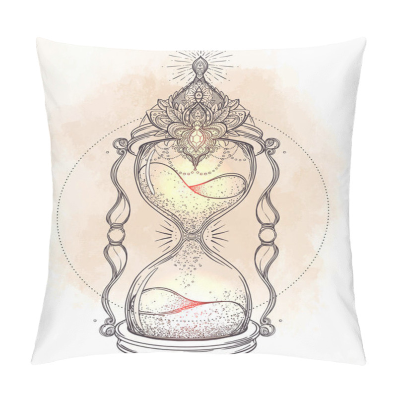 Personality  Decorative Antique Hourglass With Roses Illustration Isolated On Pillow Covers