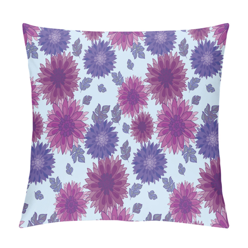 Personality  Chrysanthemum Flower Tile Design Element.  Aster Floral Decorati Pillow Covers