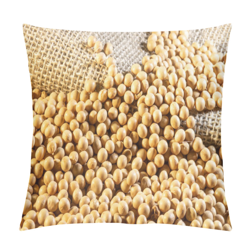 Personality  Brazilian Soybean Seeds Background With Selective Focus Pillow Covers