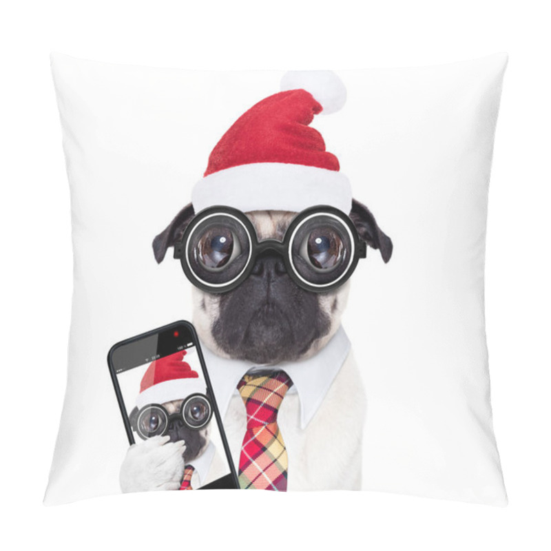 Personality  Dog Office Worker On Christmas Holidays Pillow Covers